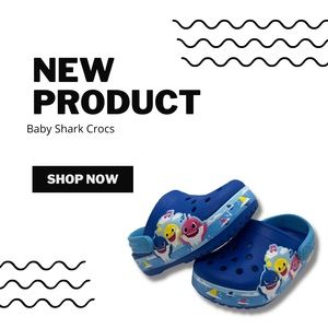 Crocs Kids' Baby Shark Band Clog , Bright Cobalt